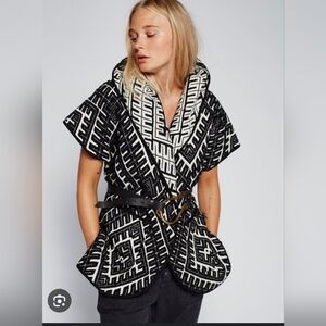 Free People Sunday Morning Hooded Jacquard Kimono